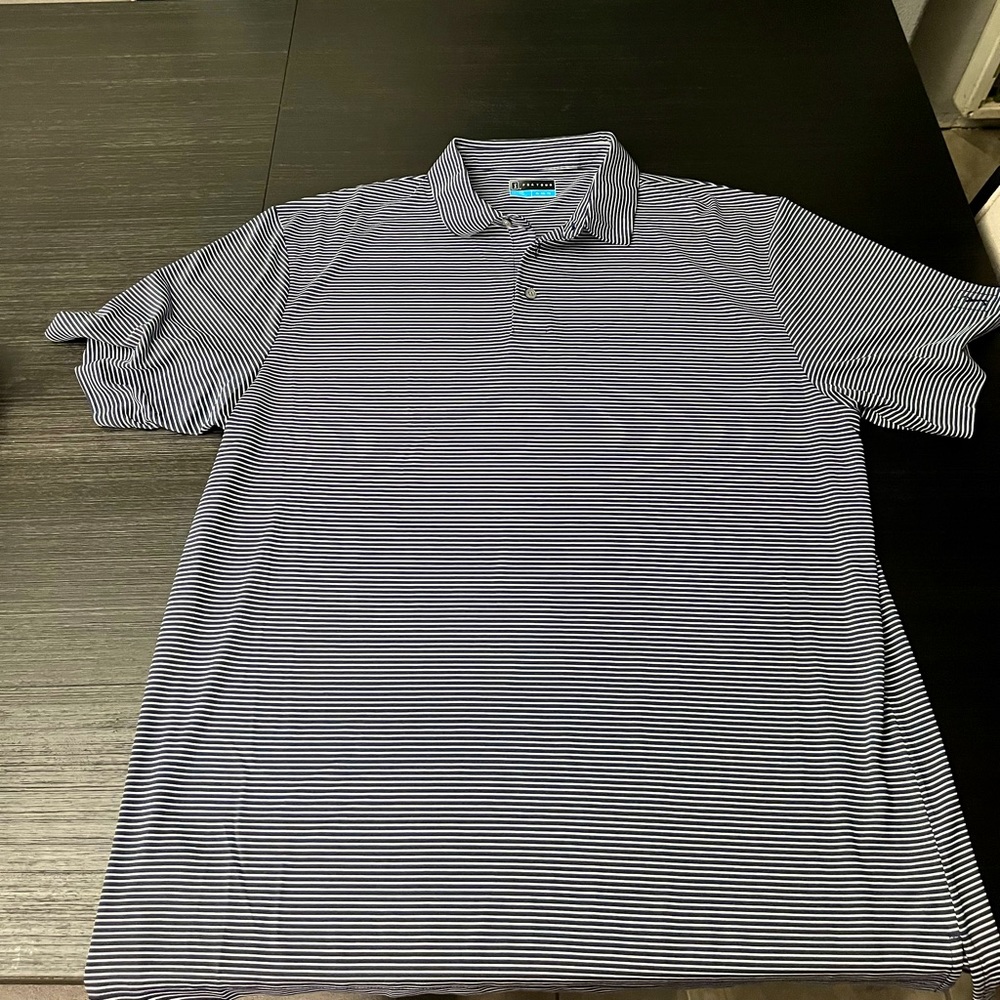 Like new PGA Tour striped polo shirt size XL navy blue and white